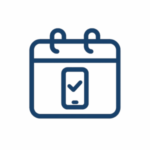 Icon eines Kalenders mit Häkchen für 14-Tage-Digital-Detox-Plan im Human Code Stil.