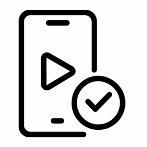 Schwarzes Icon eines Smartphones mit Herz-Symbol, Symbol für bewusste Social-Media-Nutzung und digitalen Minimalismus.