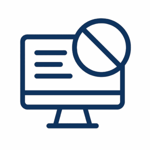 Icon eines Monitors mit visuellem Entlastungssymbol im Human Code Stil.