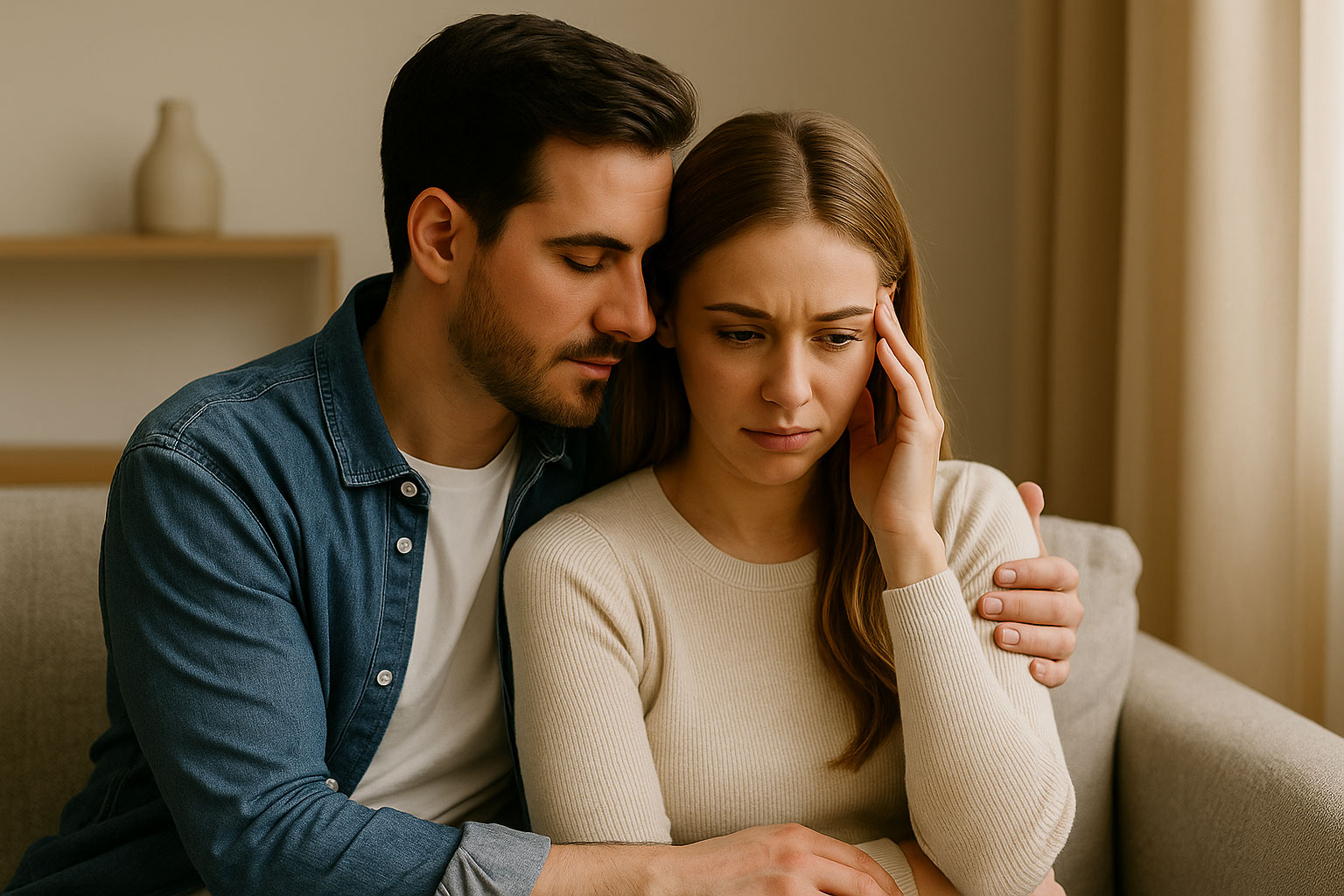 Junges Paar mit heller Hautfarbe im Gespräch, symbolisiert Love Bombing und emotionale Manipulation.