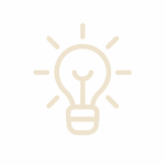 Human Code Icon Lichtbalance – stilisierte Glühbirne in der Farbe f5f1e3 auf transparentem Hintergrund, Symbol für innere Balance durch Tageslicht und Dunkelheit.
