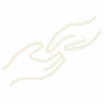 Human Code Icon Tief verbunden – minimalistisches Symbol von zwei sich berührenden Händen für Nähe, Vertrauen und Gemeinschaft.