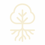 Human Code Icon Wachstum – minimalistischer Baum mit Wurzeln als Symbol für Stabilität und persönliche Entwicklung.